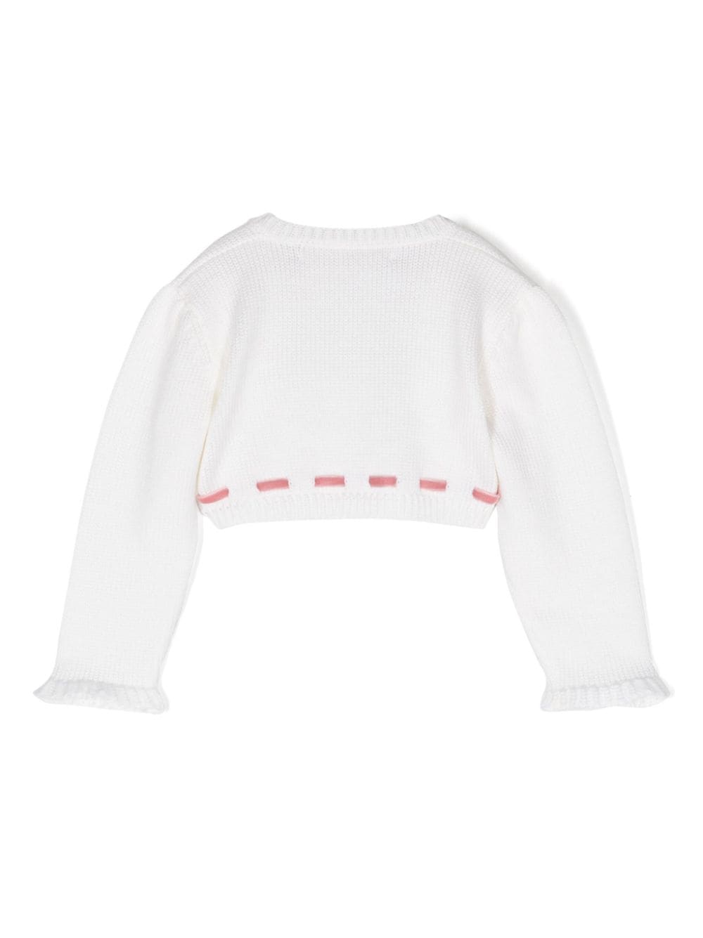 Cardigan crop per neonata La Stupenderia bianco con fiocco WCSP64 PIN LA STUPENDERIA KIDS