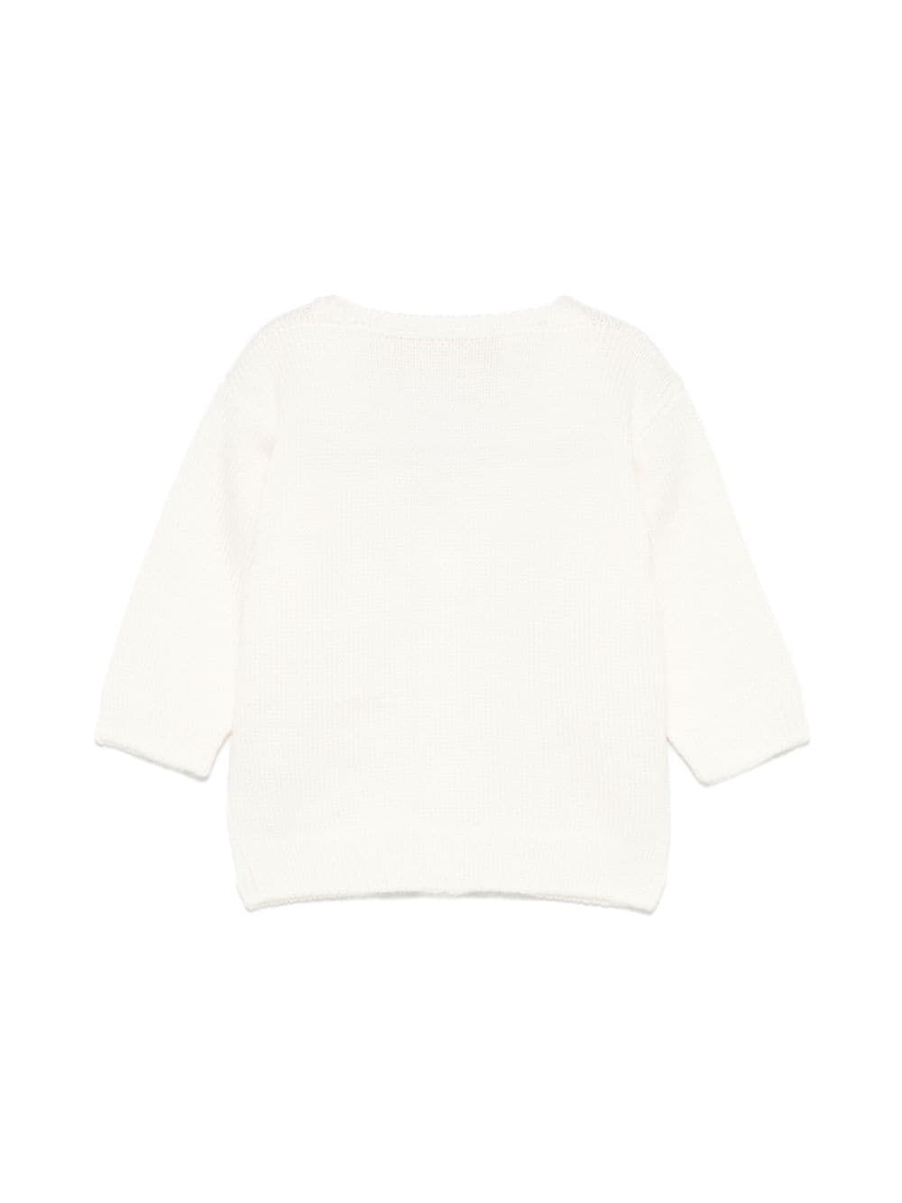 Cardigan per neonato La Stupenderia bianco con design lavorato a maglia WCCR63 802 LA STUPENDERIA KIDS