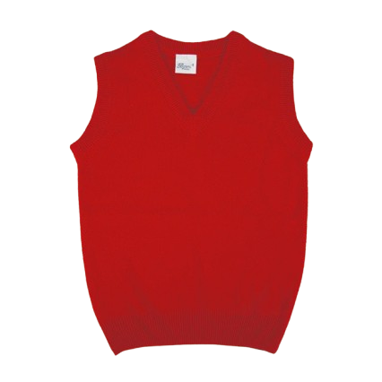 Gilet di lana per bambino Baroni rosso con scollo a V 8835 ROSSO BARONI KIDS