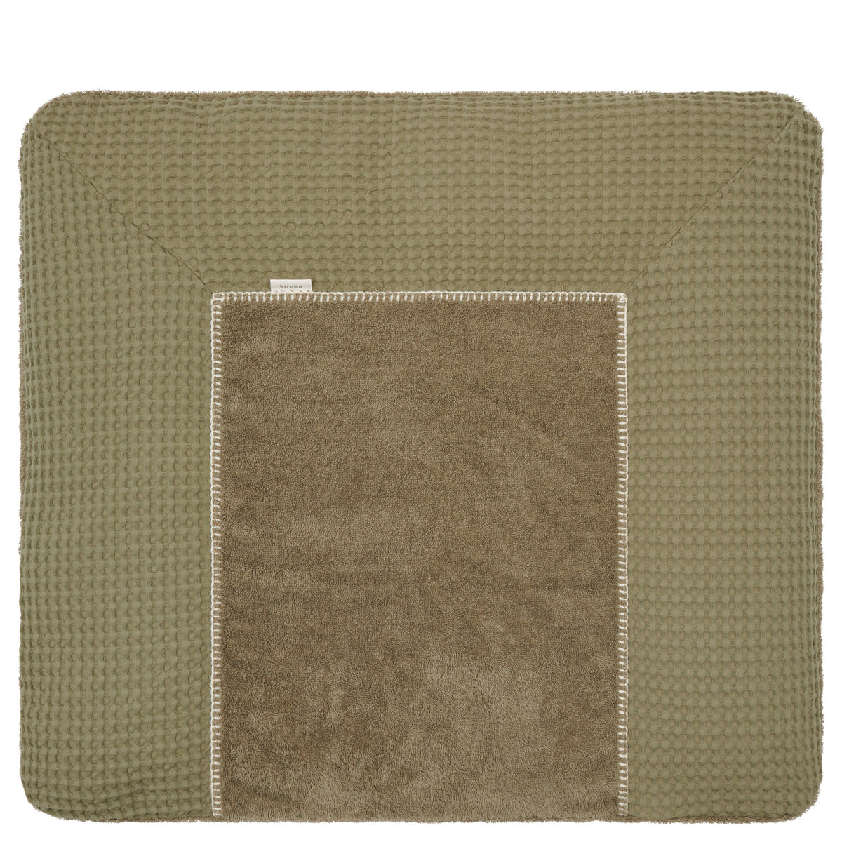 Copri fasciatoio Koeka Amsterdam Bonn naturale verde con tessuto a nido d'ape 1015-10-026 746 KOEKA KIDS