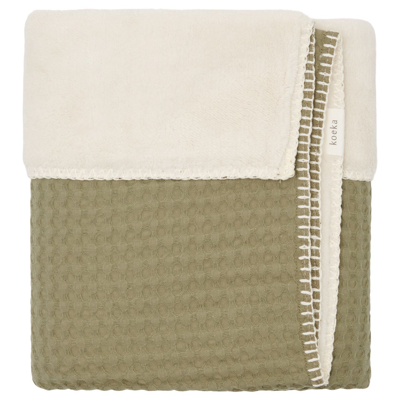 Coperta per culla Teddy Oslo naturale/ciottolo verde 1015-44-020 746 KOEKA KIDS