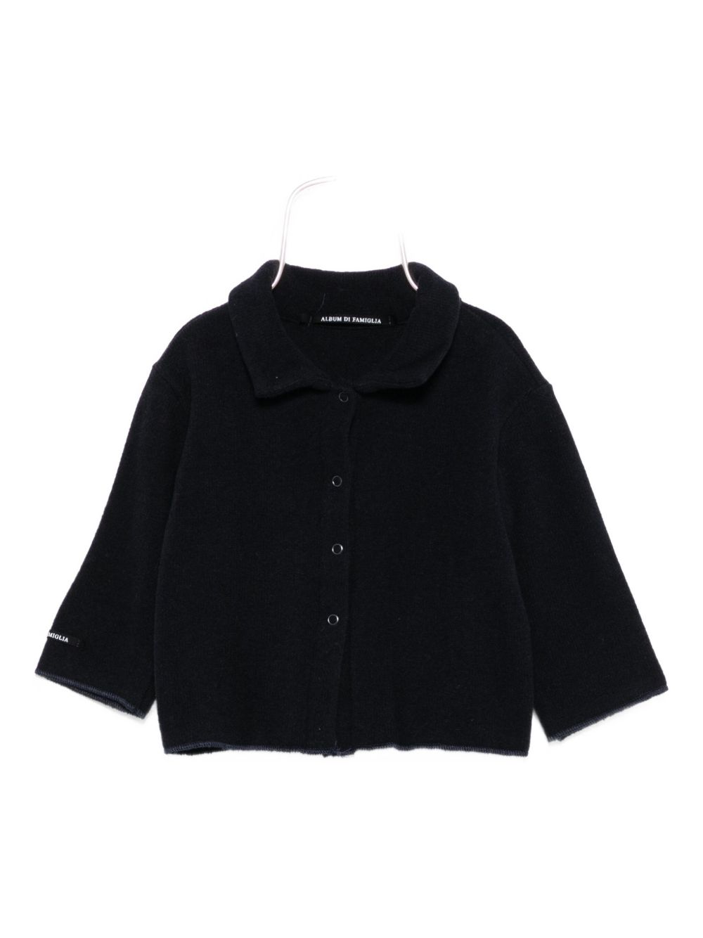 Cardigan per neonato Album di Famiglia Kids nero con colletto alla Peter Pan 25W41168 INK ALBUM DI FAMIGLIA KIDS