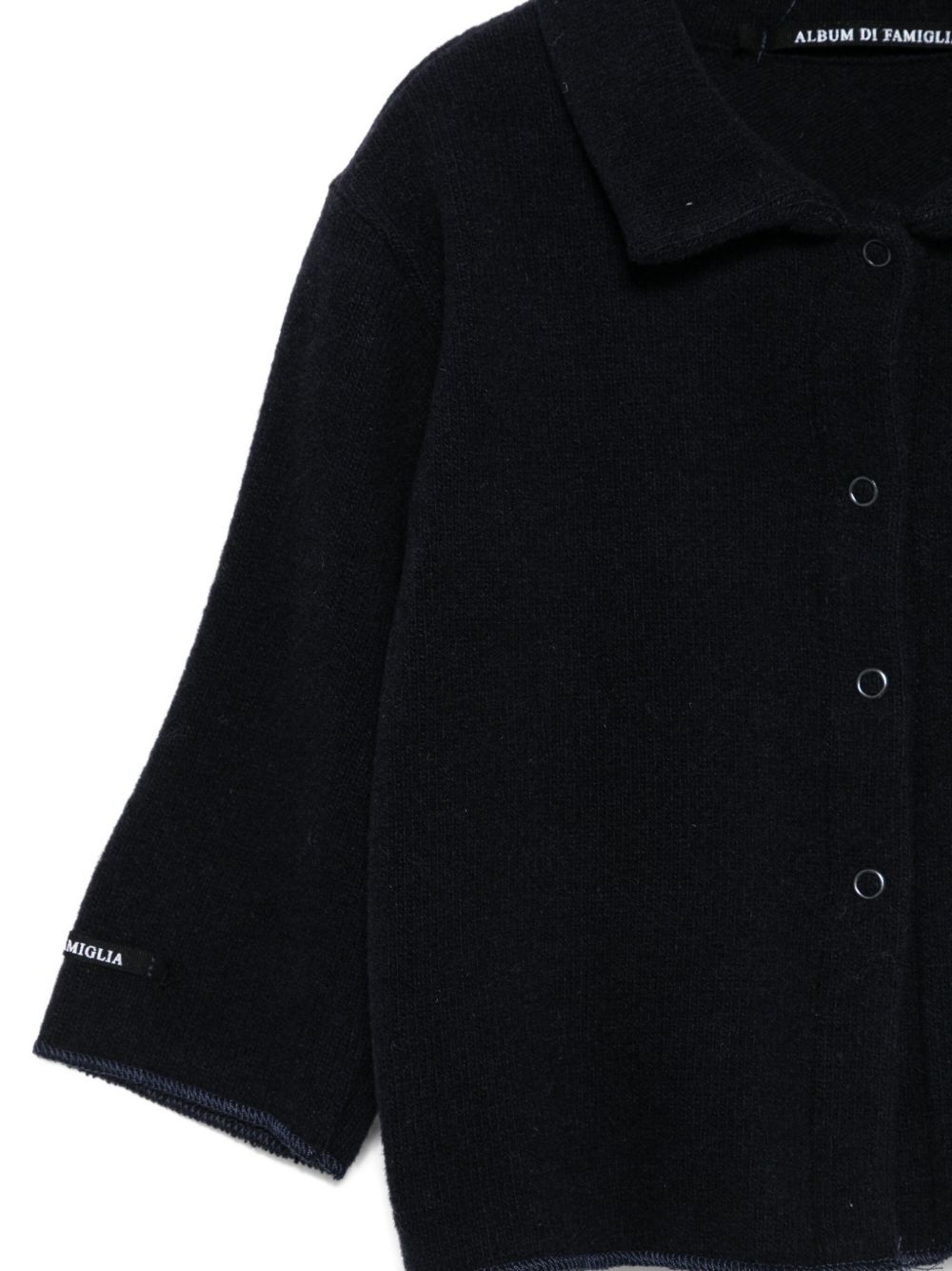 Cardigan per neonato Album di Famiglia Kids nero con colletto alla Peter Pan 25W41168 INK ALBUM DI FAMIGLIA KIDS