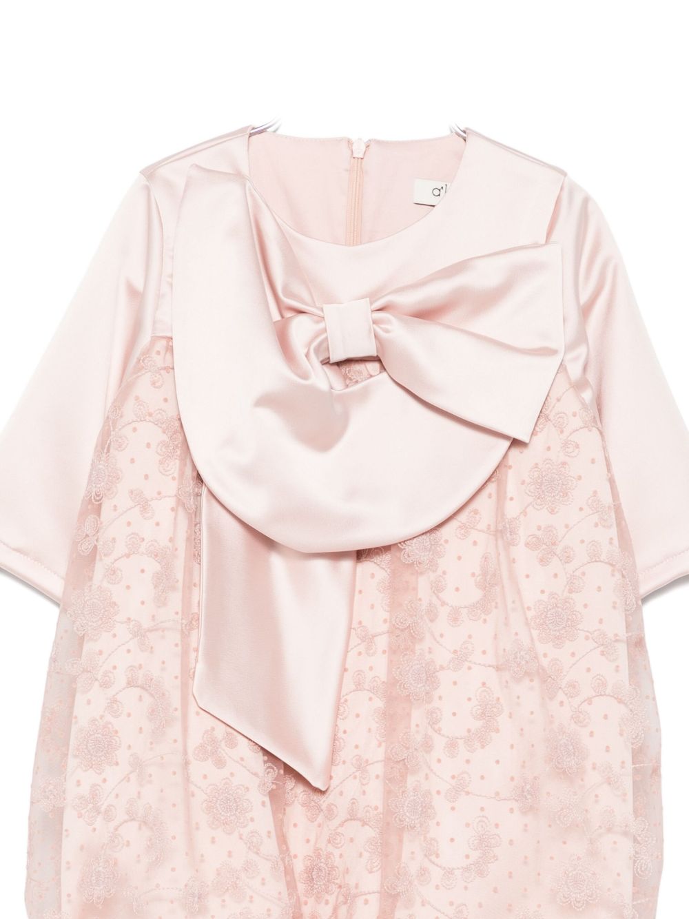 Abito per bambina A'lapage rosa con motivo floreale con rose AL14 ROSA A'LAPAGE KIDS