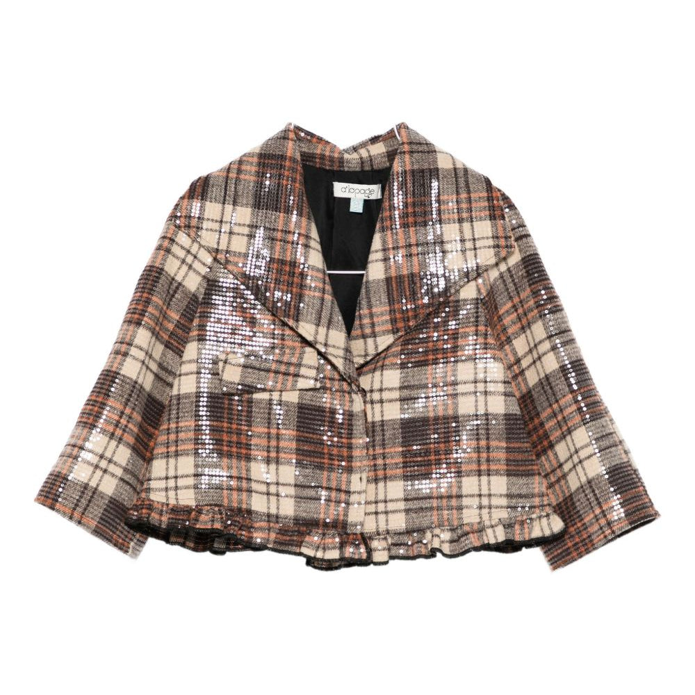 Giacca per bambina A'lapage multicolore con motivo scozzese AL20A RUGGINE A'LAPAGE KIDS