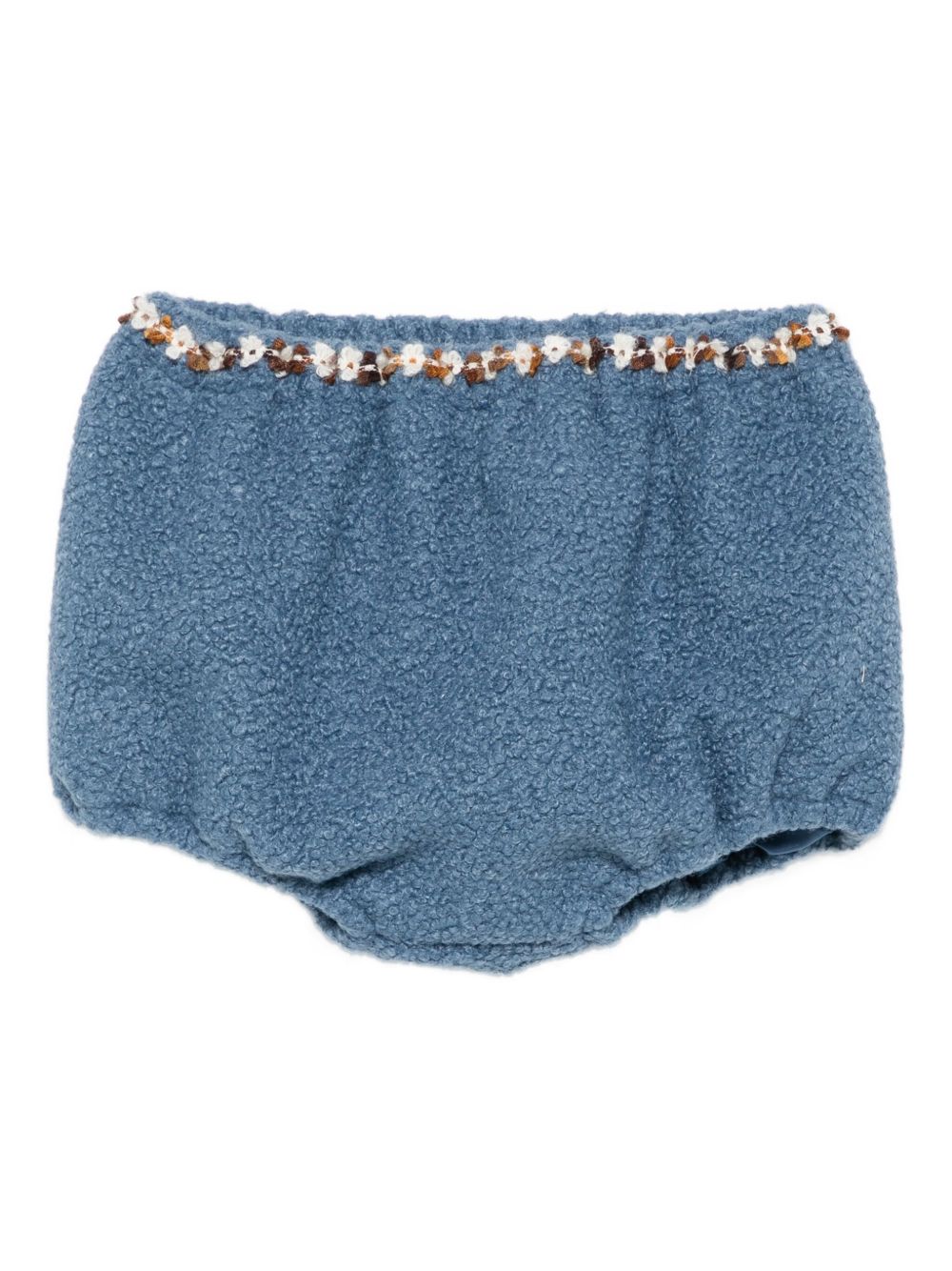 Shorts per bambina A'lapage azzurri con rifiniture floreali AL25 AZZURRO A'LAPAGE KIDS