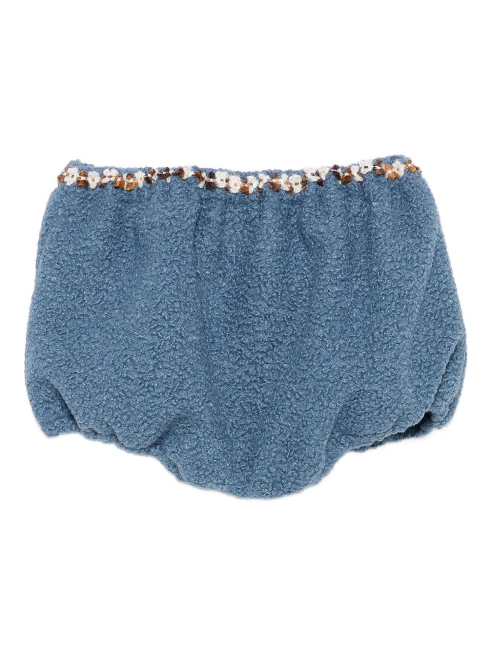 Shorts per bambina A'lapage azzurri con rifiniture floreali AL25 AZZURRO A'LAPAGE KIDS