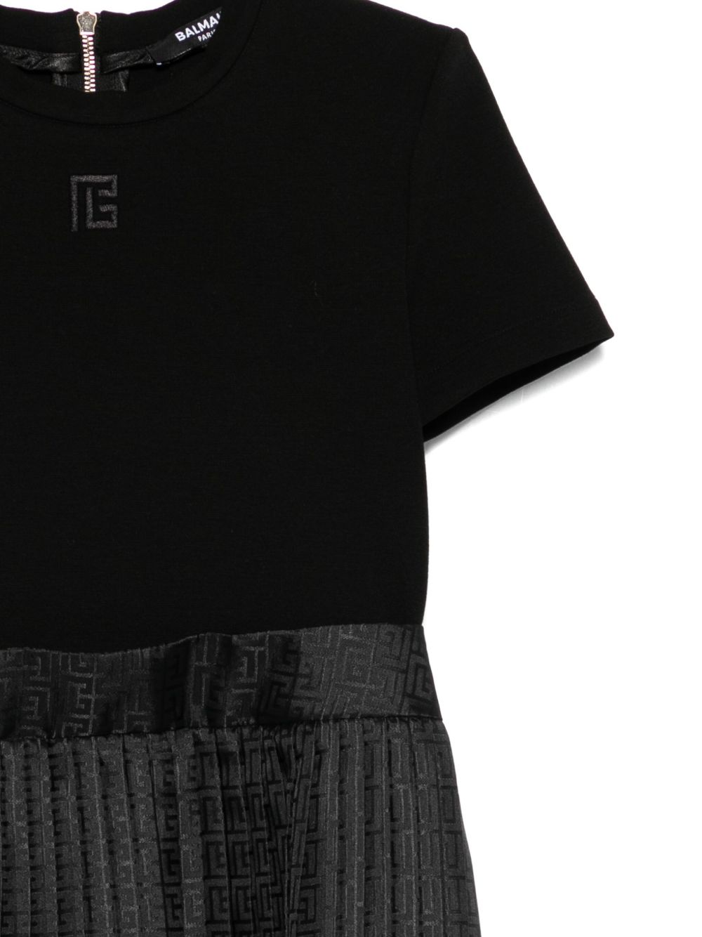 Abito per bambina Balmain Kids nero con logo ricamato BX1D51 S0214 930 BALMAIN KIDS