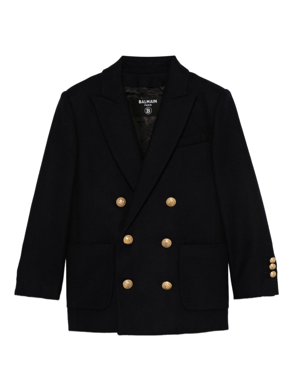 Blazer doppiopetto per bambino Balmain Kids blu con tasche applicate BX2P84 I0283 621OR BALMAIN KIDS