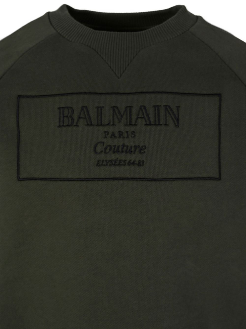 Felpa per bambino Balmain Kids verde con logo ricamato BX4P80 Z3183 762NE BALMAIN KIDS