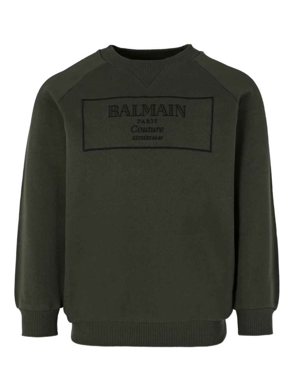 Felpa per bambino Balmain Kids verde con logo ricamato BX4P80 Z3183 762NE BALMAIN KIDS