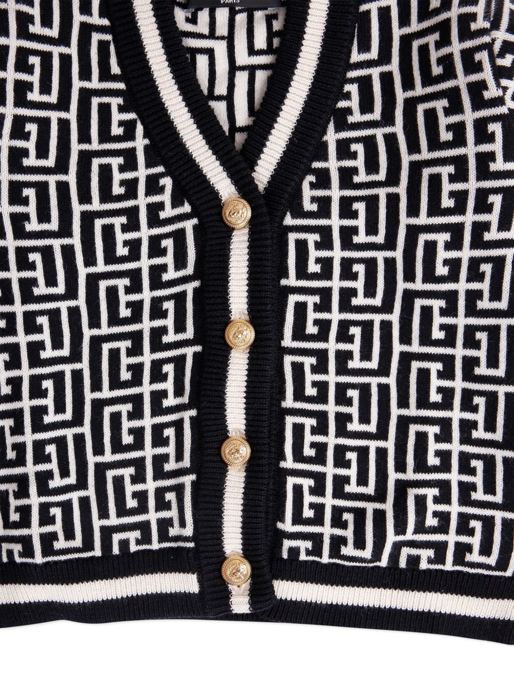Cardigan per neonato Balmain Kids multicolore con motivo geometrico BX9510 Z2312 104NE BALMAIN KIDS