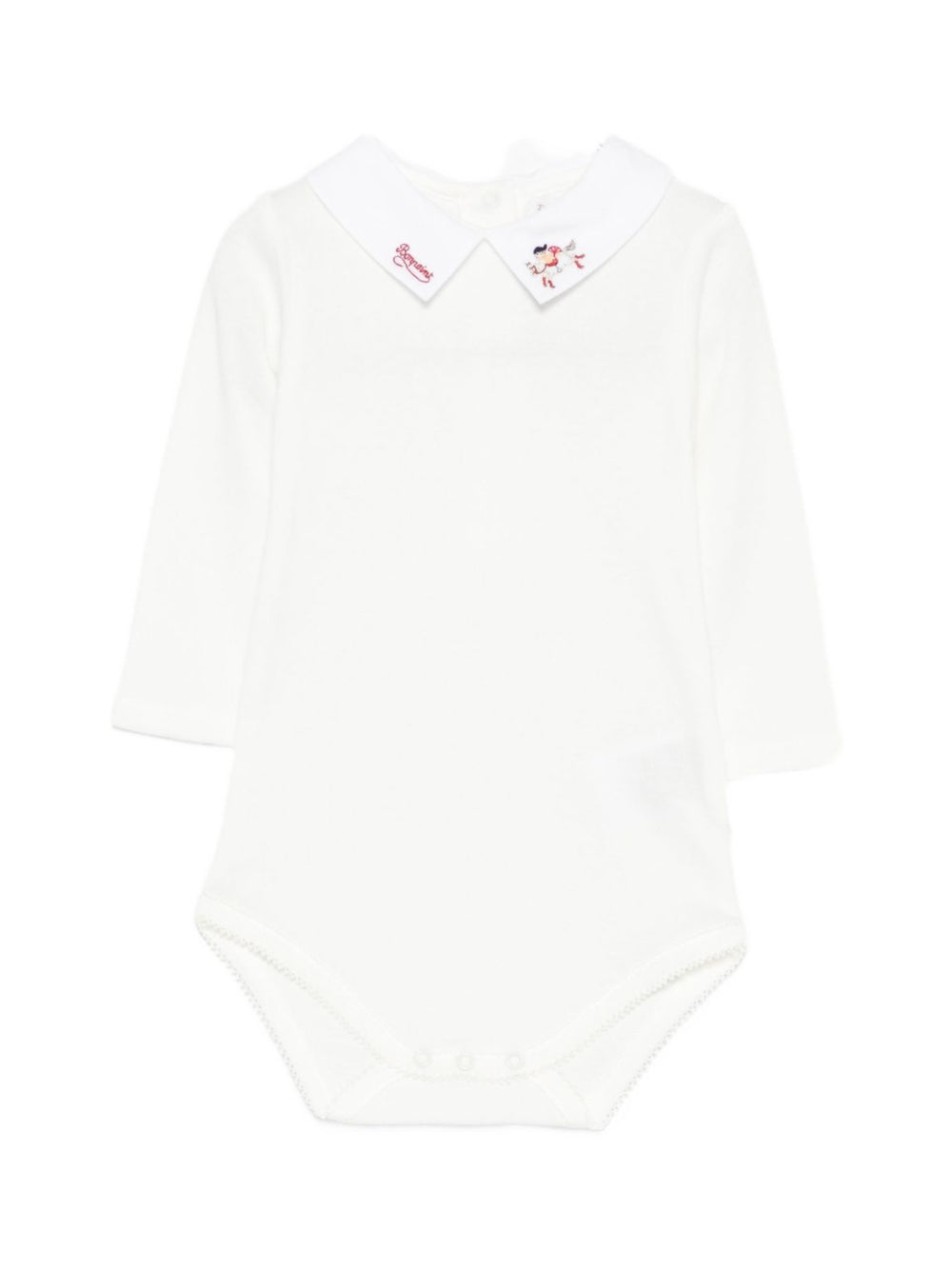 Tutina per neonati Bonpoint bianca con dettagli natalizi ricamati sul colletto N05PUNK00001 002 BONPOINT KIDS