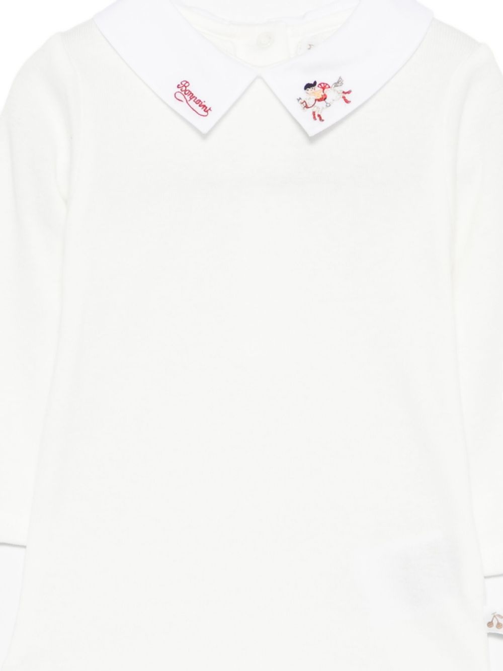 Tutina per neonati Bonpoint bianca con dettagli natalizi ricamati sul colletto N05PUNK00001 002 BONPOINT KIDS