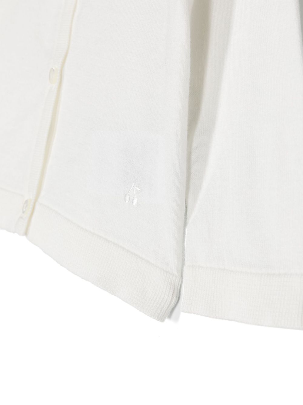 Cardigan per neonata Bonpoint bianco con logo ricamato PEBDA2557CA 102 BONPOINT KIDS