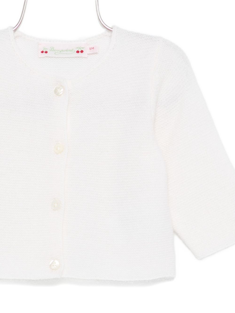 Cardigan per neonata Bonpoint bianco con chiusura con bottoni PEBDA2620CA 002 BONPOINT KIDS