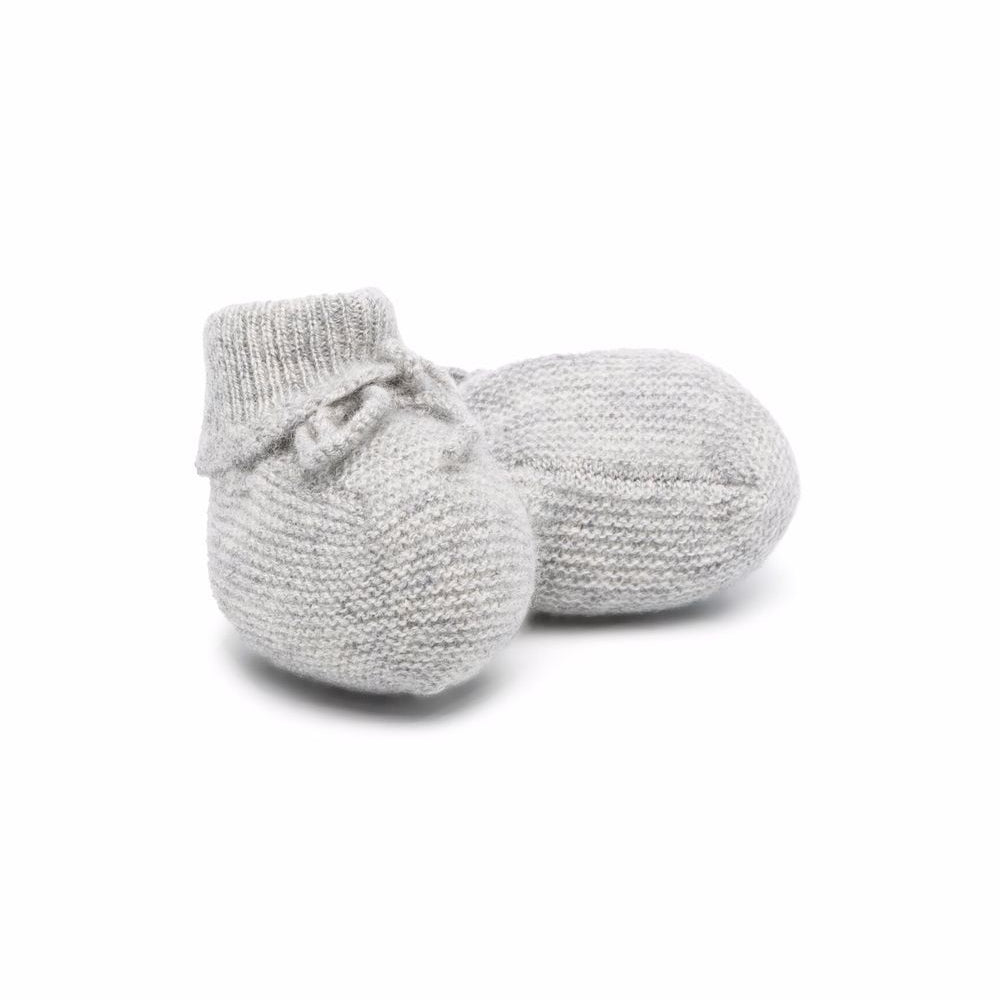 Scarpe primi passi per neonata Bonpoint grigio con fiocco PEBDA2837CH 092 BONPOINT KIDS