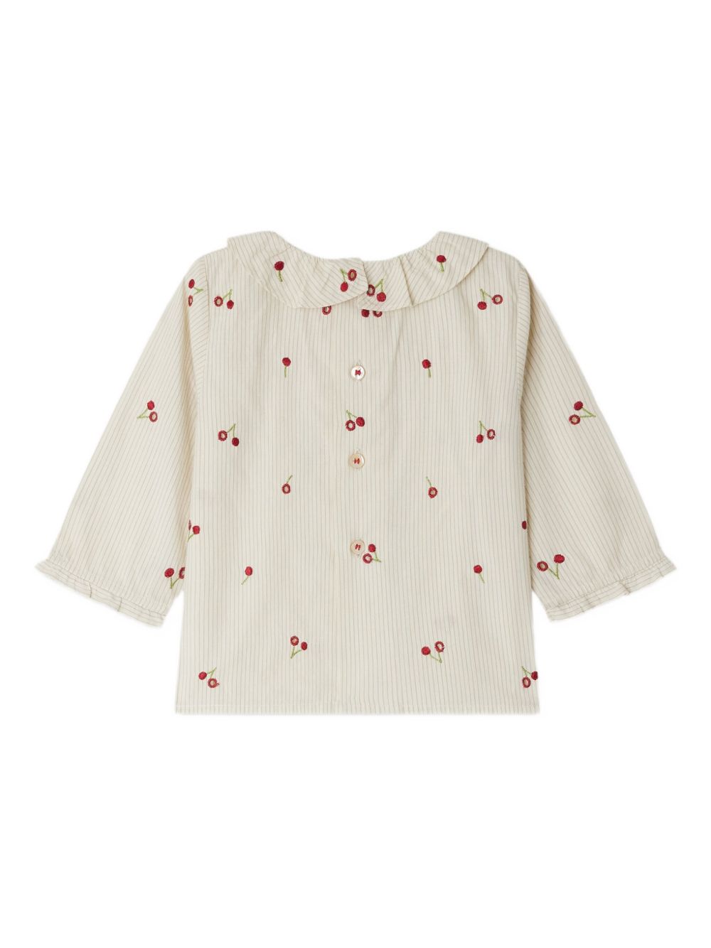 Blusa per neonata Bonpoint bianco con ricamo con ciliegie W05XBLW00006 151E BONPOINT KIDS