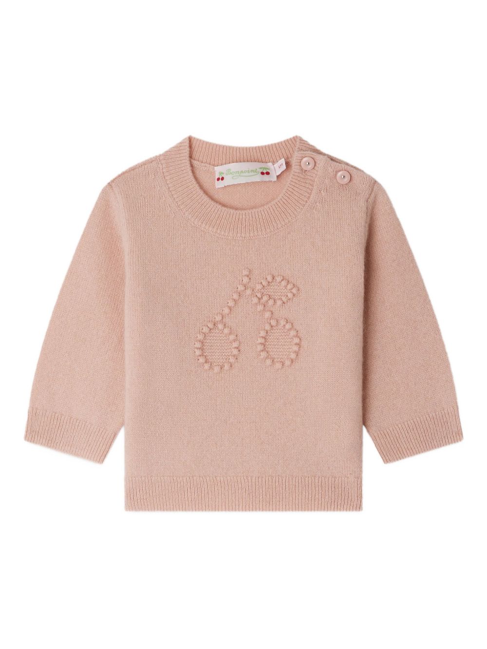 Maglione per neonata Bonpoint rosa con decorazione W05XJUK00002 023 BONPOINT KIDS