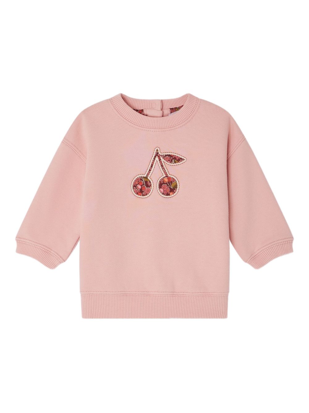 Felpa per neonata Bonpoint Dahlia rosa con motivo ciliegie W05XSWK00004 122 BONPOINT KIDS