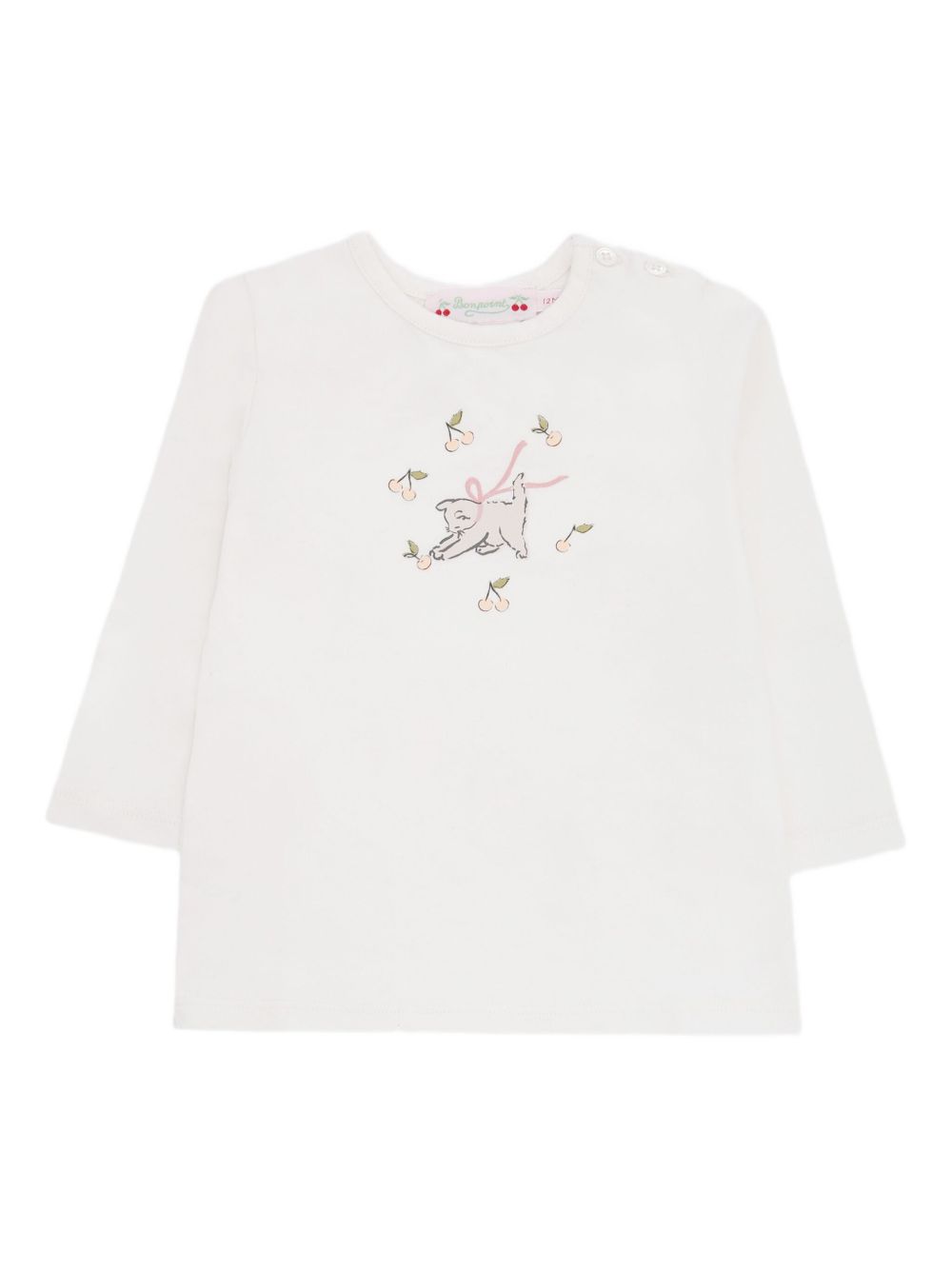T-shirt per neonata Bonpoint bianca a maniche lunghe W05XTSK00003 103 BONPOINT KIDS