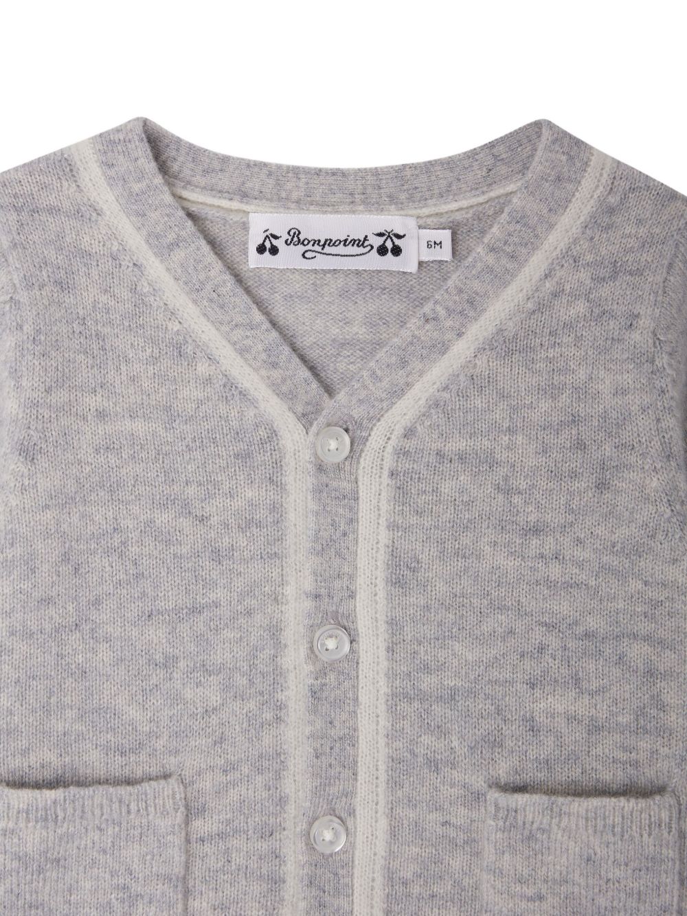 Cardigan per neonato Bonpoint grigio con applicazione W05YCAK00001 014A BONPOINT KIDS