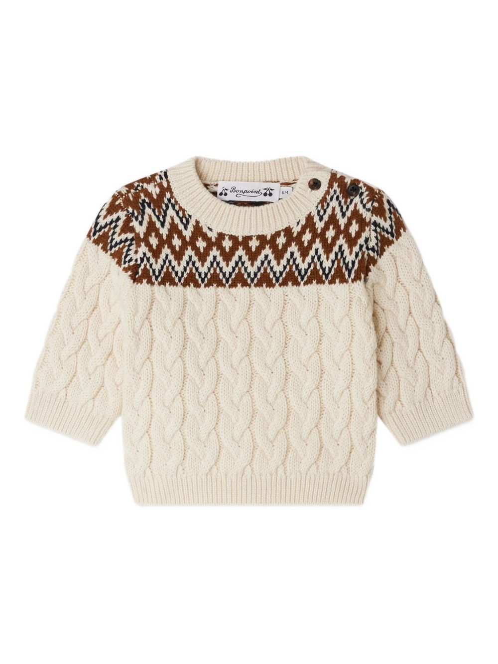 Maglione per neonato Bonpoint bianco a fantasia W05YJUK00001 969 BONPOINT KIDS