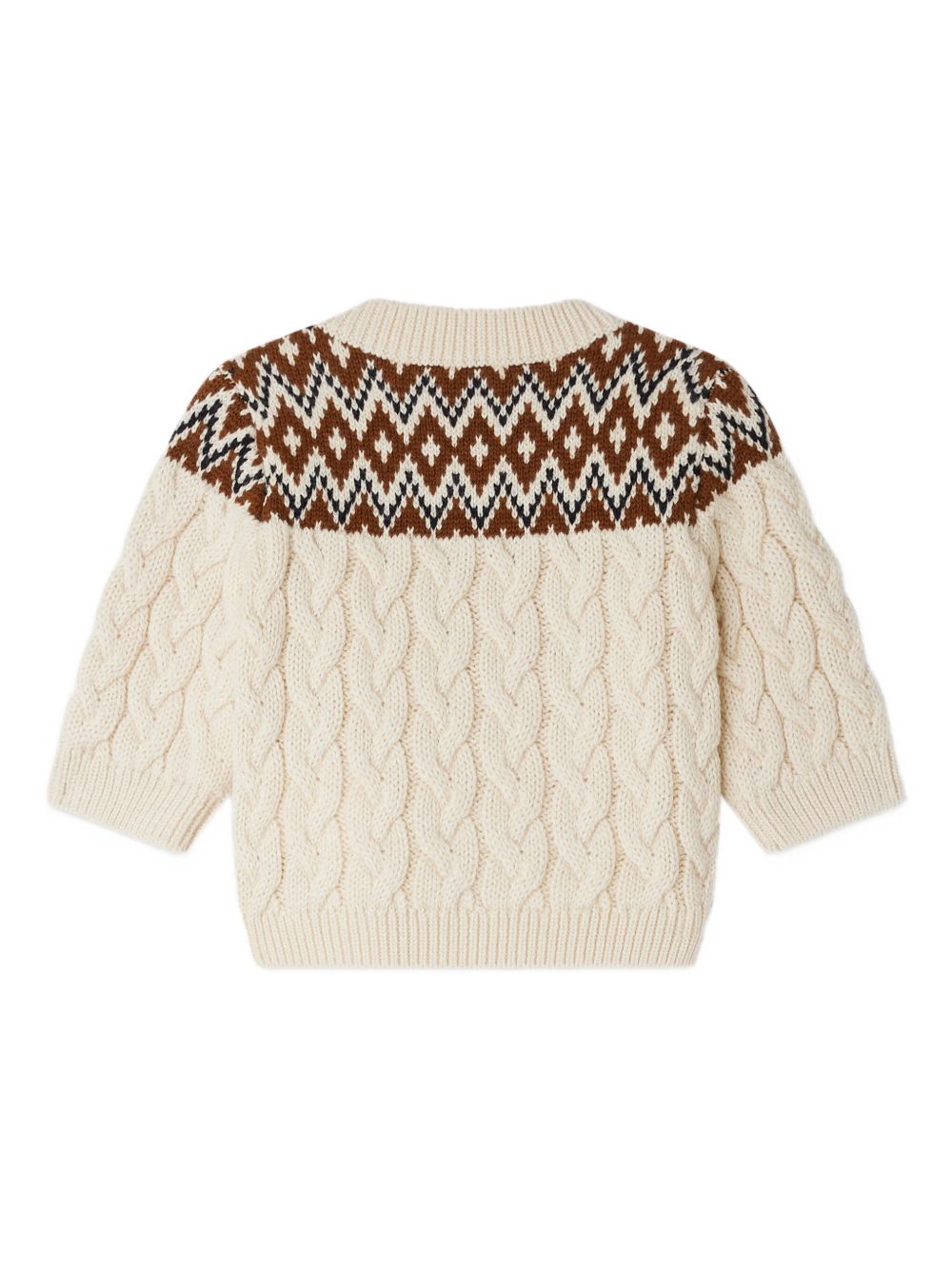 Maglione per neonato Bonpoint bianco a fantasia W05YJUK00001 969 BONPOINT KIDS