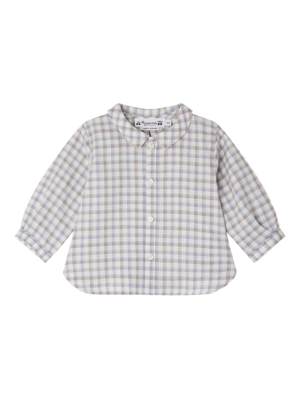 Camicia per neonato Bonpoint bianco con motivo a quadri W05YSHW00003 374C BONPOINT KIDS
