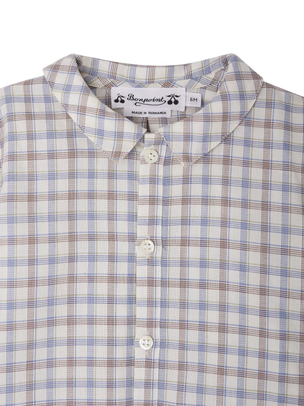 Camicia per neonato Bonpoint bianco con motivo a quadri W05YSHW00003 374C BONPOINT KIDS