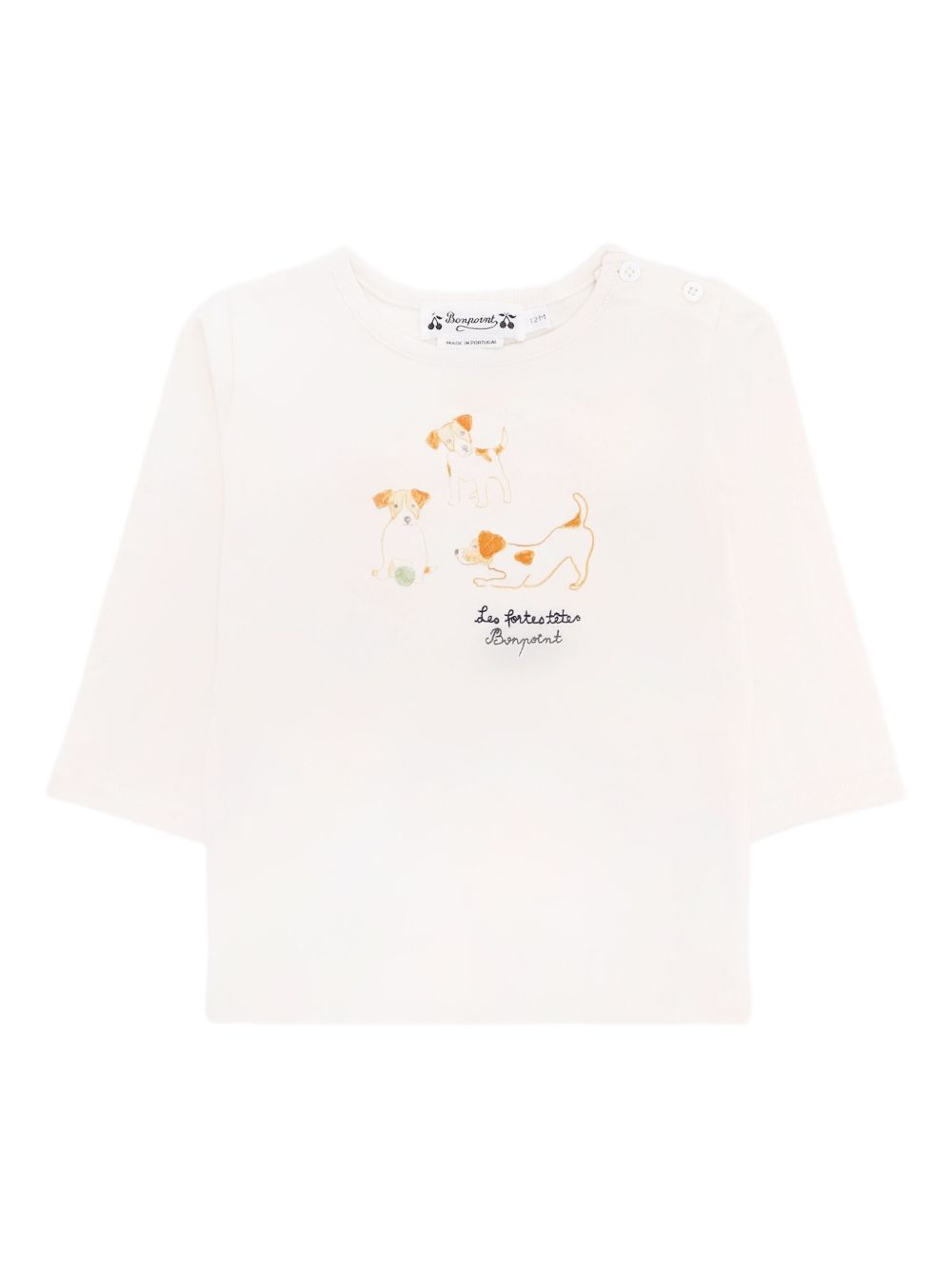 T-shirt per neonato Bonpoint bianca con stampa W05YTSK00001 104 BONPOINT KIDS