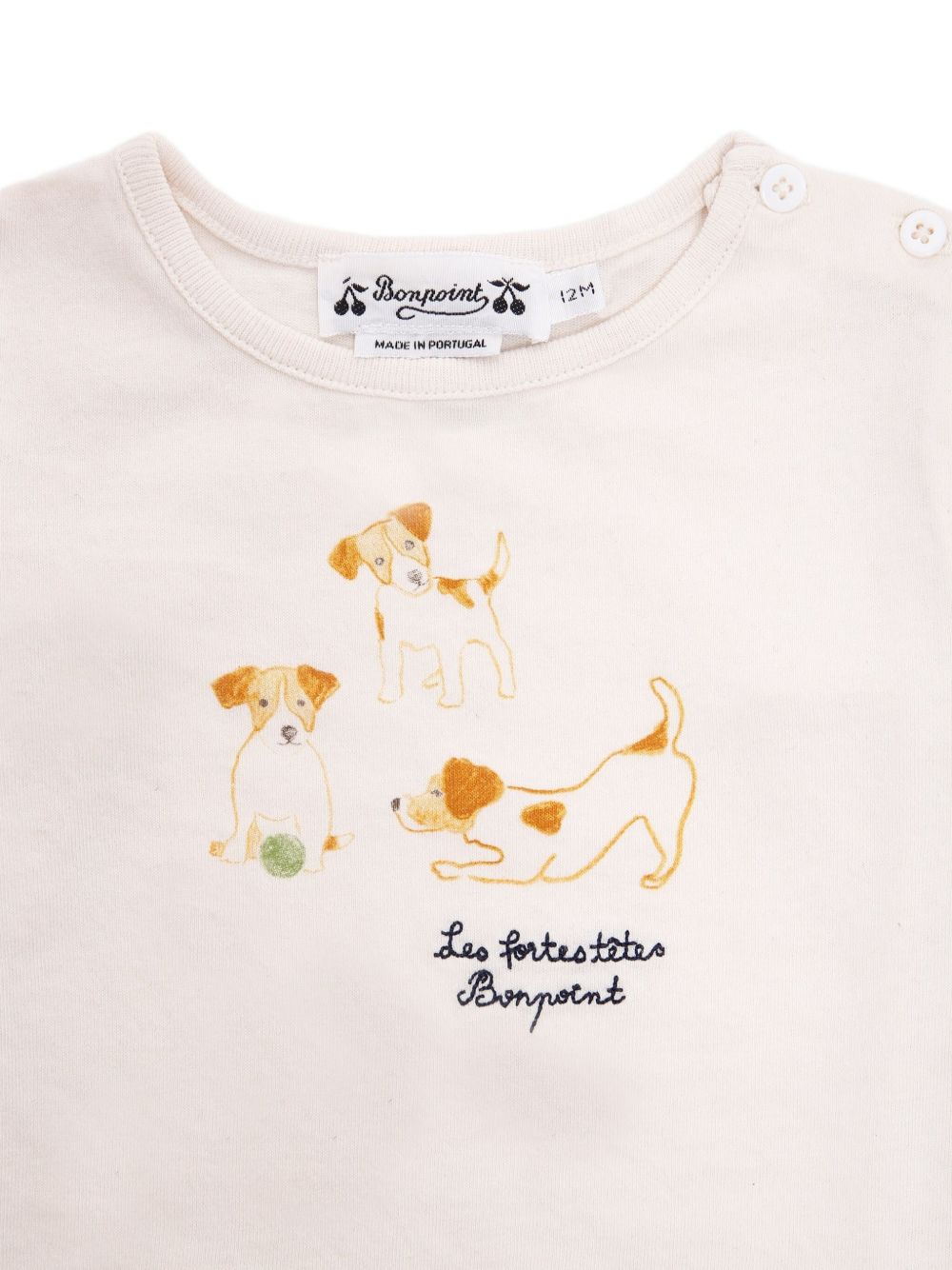 T-shirt per neonato Bonpoint bianca con stampa W05YTSK00001 104 BONPOINT KIDS