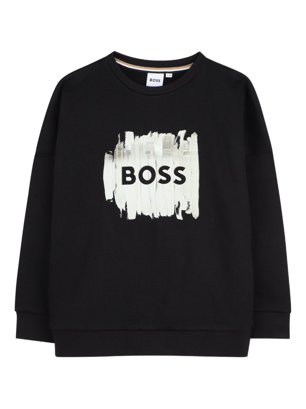 Felpa per bambino Boss Kids nera con stampa con logo J52356 09B BOSS KIDS