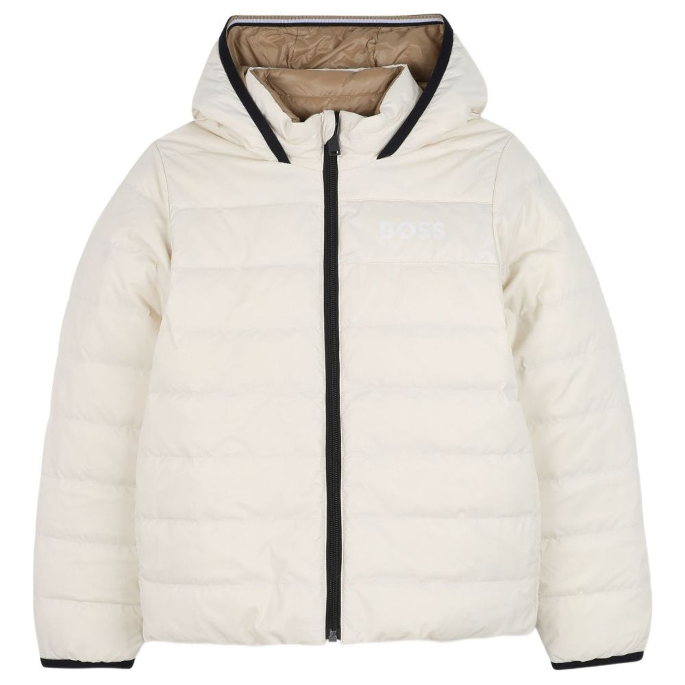 Giubbino per bambino Boss Kids beige con design reversibile J52398 21C BOSS KIDS