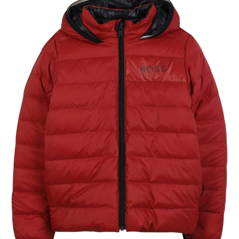 Giubbino reversibile per bambino Boss Kids rosso con dettaglio logo J52398 96D BOSS KIDS