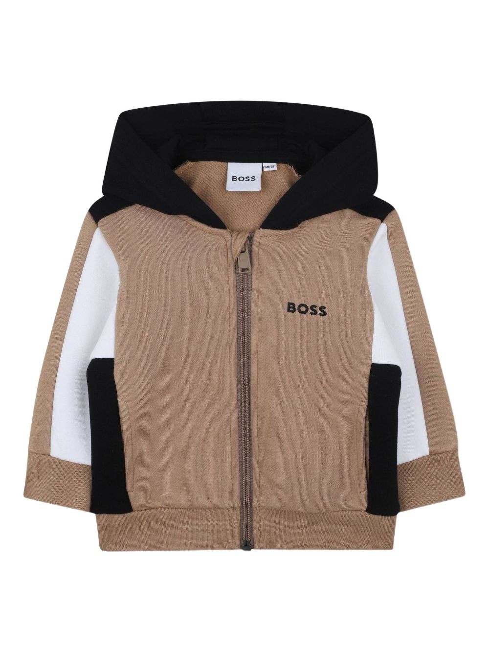 Felpa per neonato BOSS Kids marrone con design color-block J52447 269 BOSS KIDS