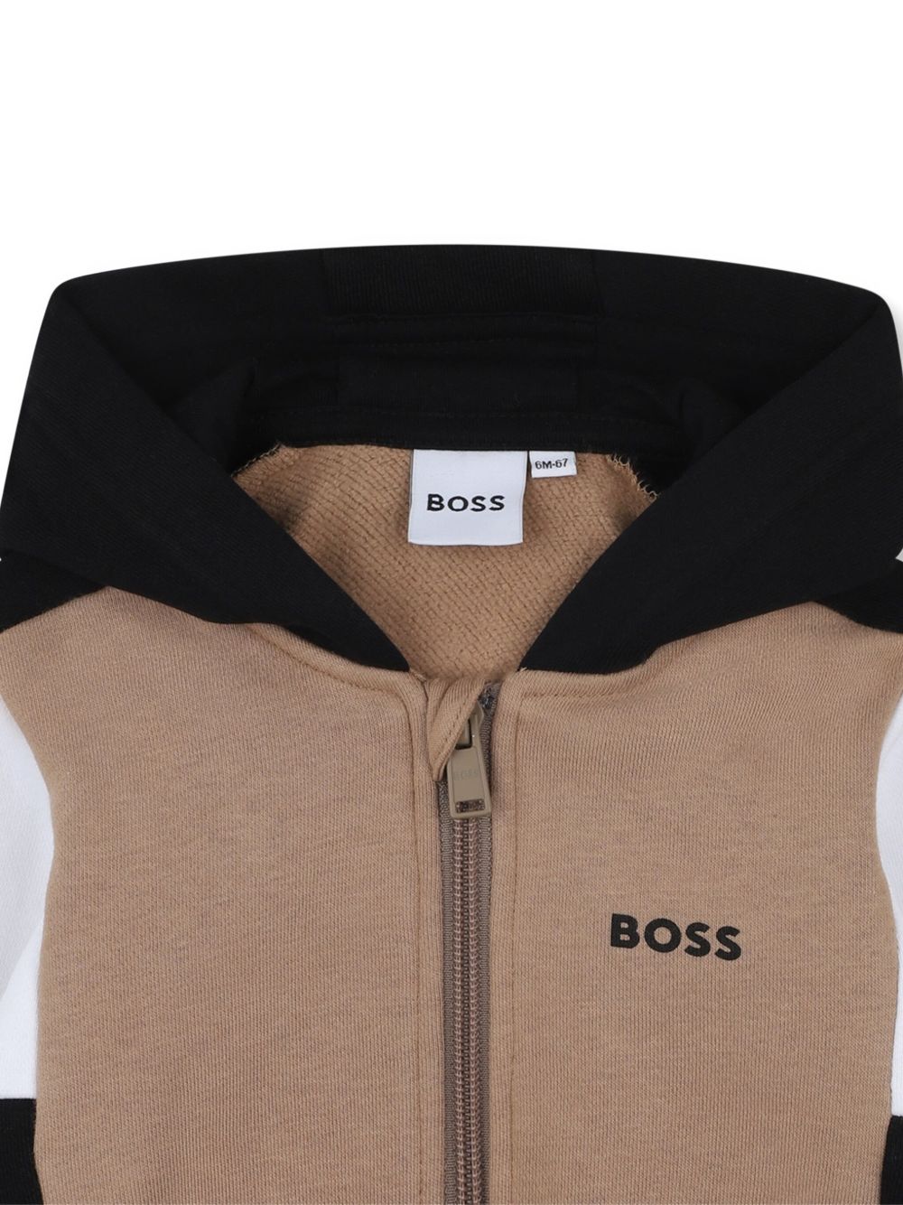 Felpa per neonato BOSS Kids marrone con design color-block J52447 269 BOSS KIDS
