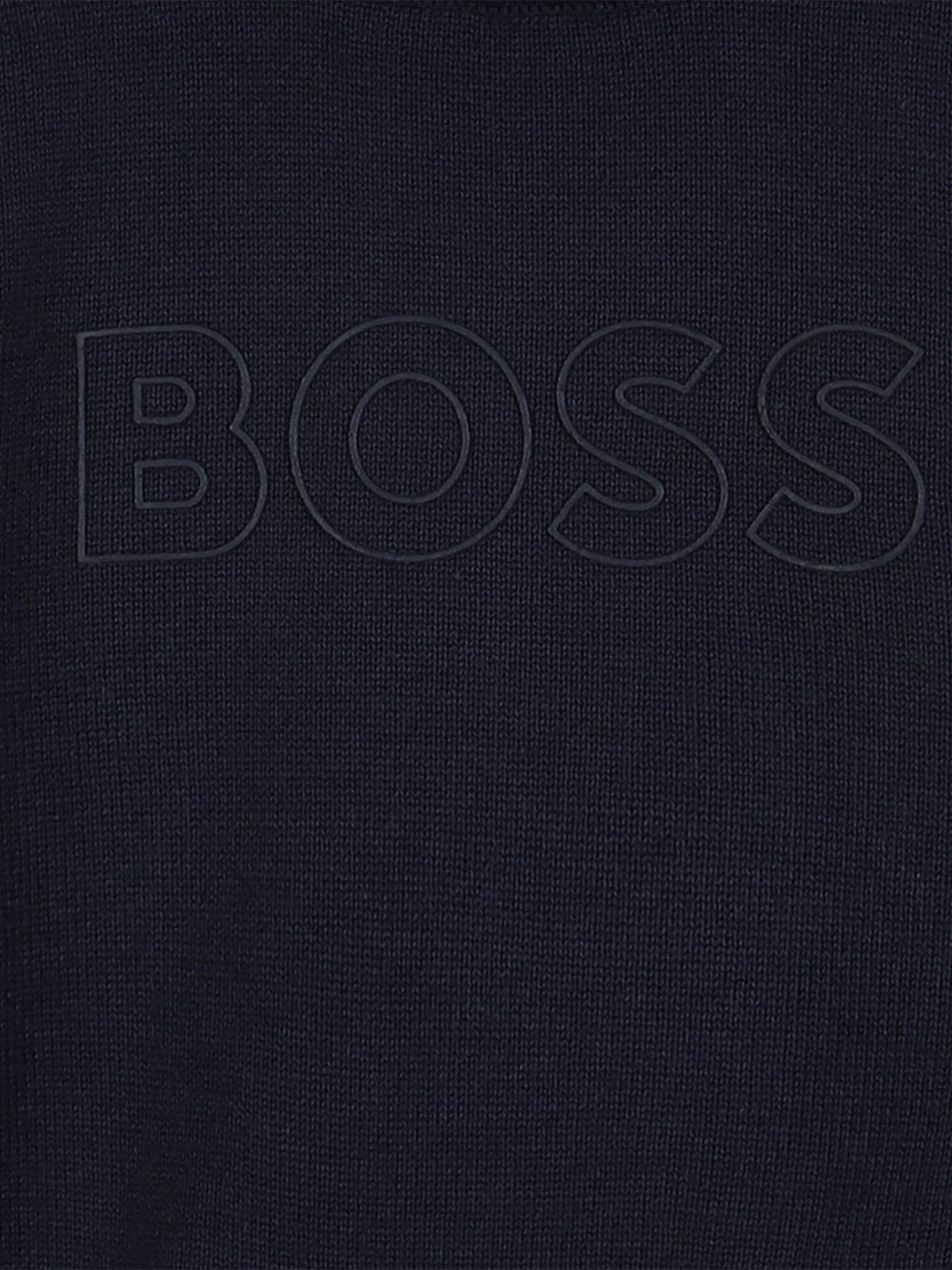 Maglione per neonato BOSS Kidswear blu girocollo con logo ricamato J52455 849 BOSS KIDS