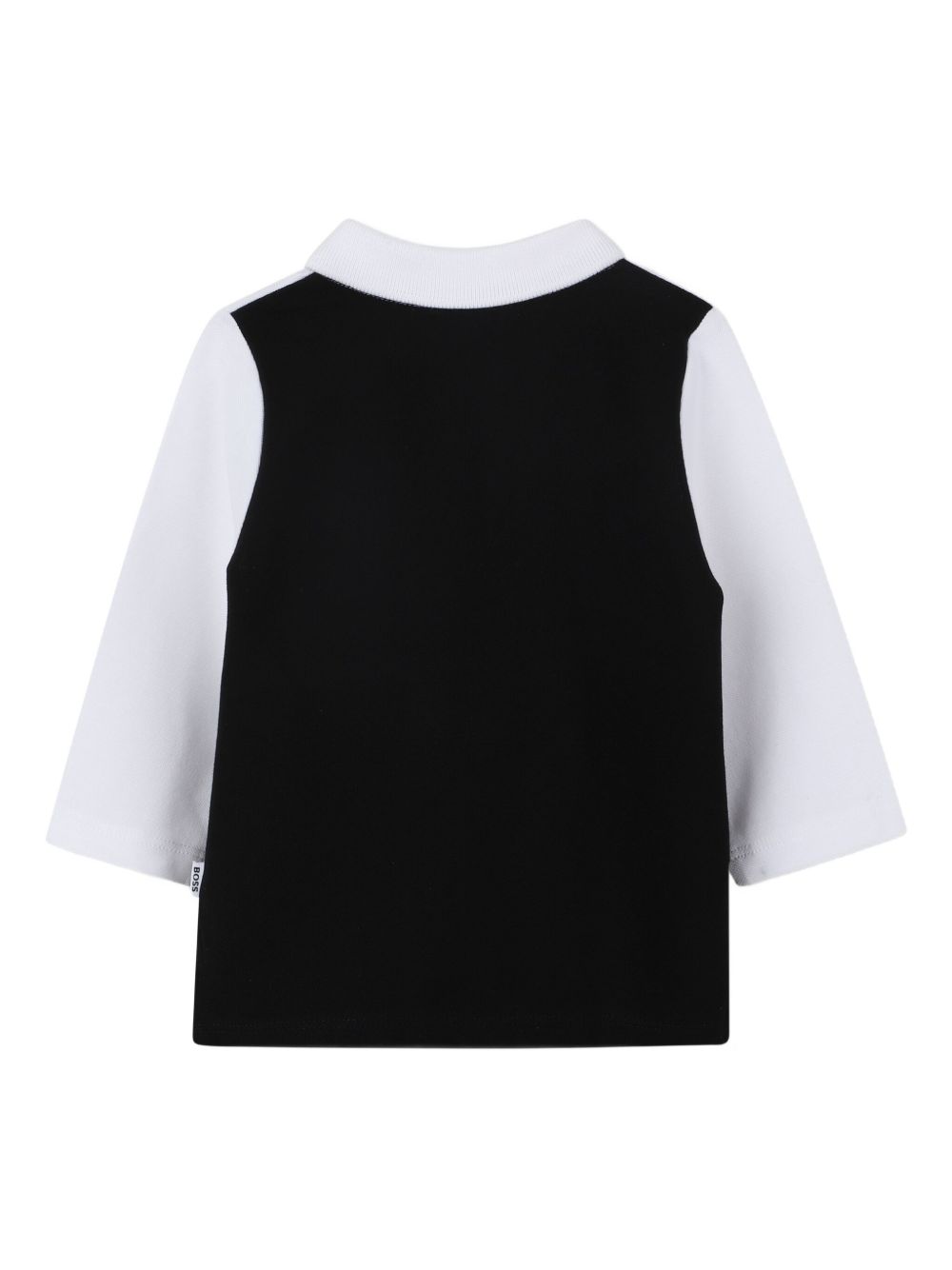 Polo per neonato Boss Kids bianca e nera con design color-block J52456 09B BOSS KIDS