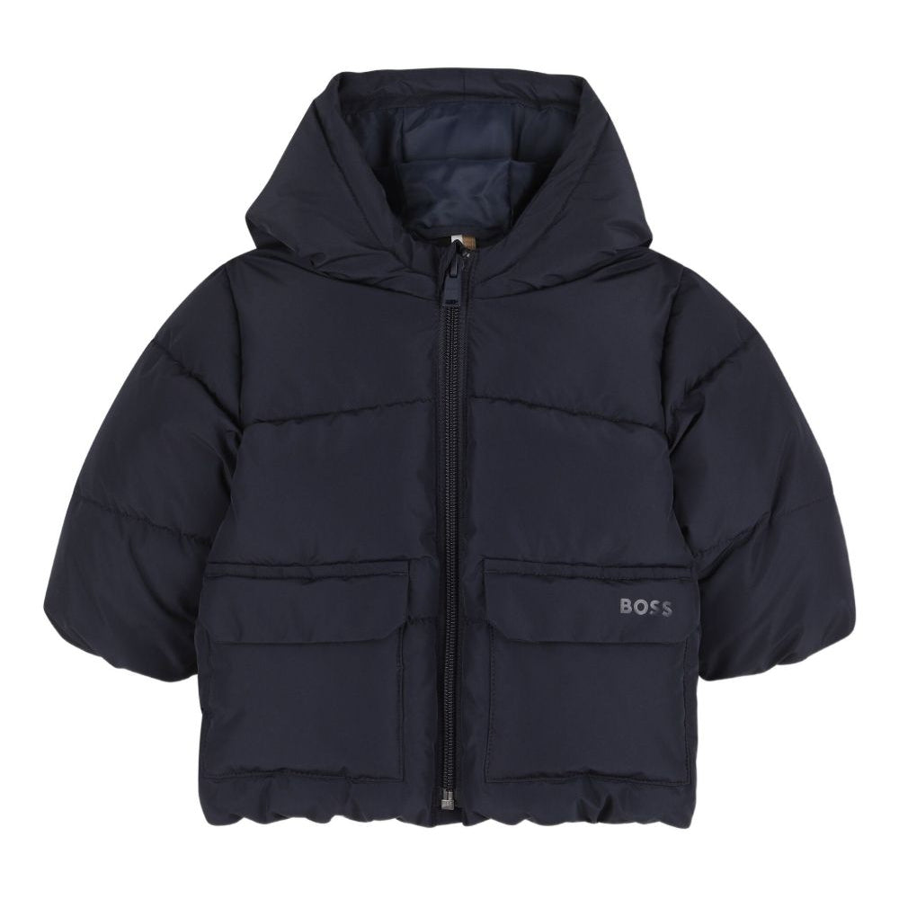 Giubbino per neonato Boss Kids blu con design imbottito J52476 849 BOSS KIDS