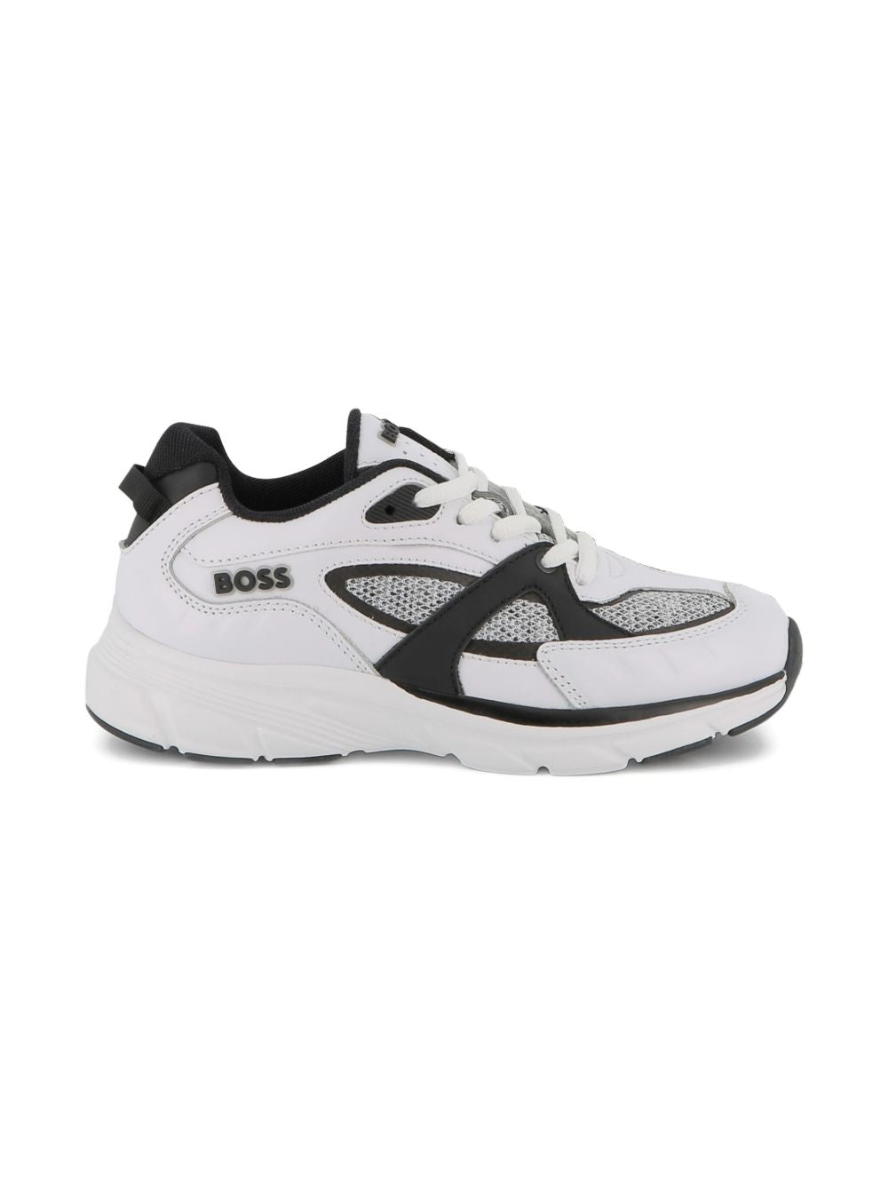Sneakers per bambino Boss Kids bianche con inserti in rete J52570 10P BOSS KIDS