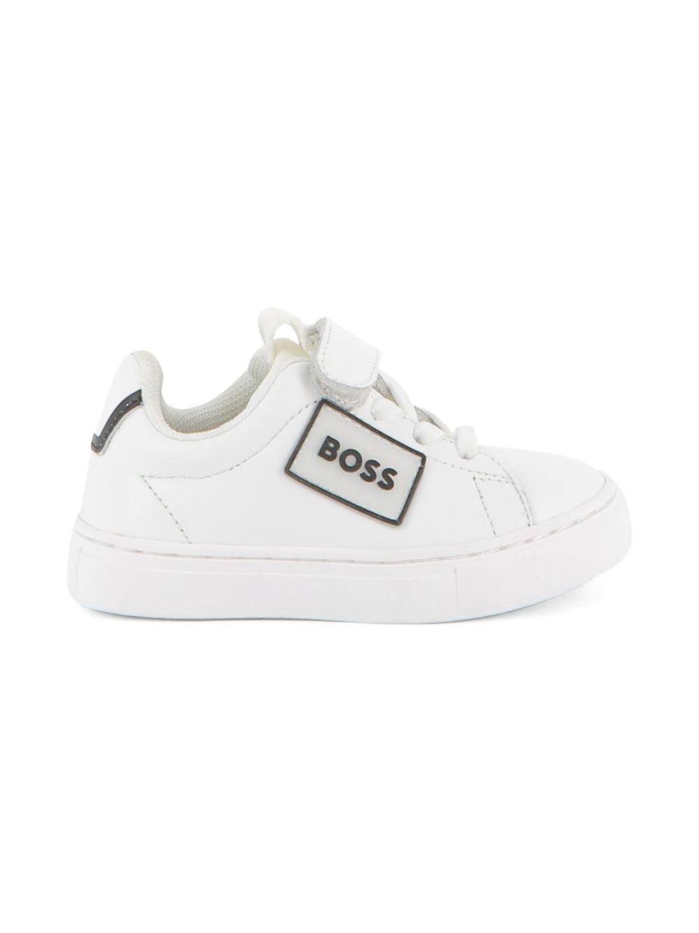 Sneakers per bambino BOSS Kids bianche con applicazione con logo J52573 10P BOSS KIDS