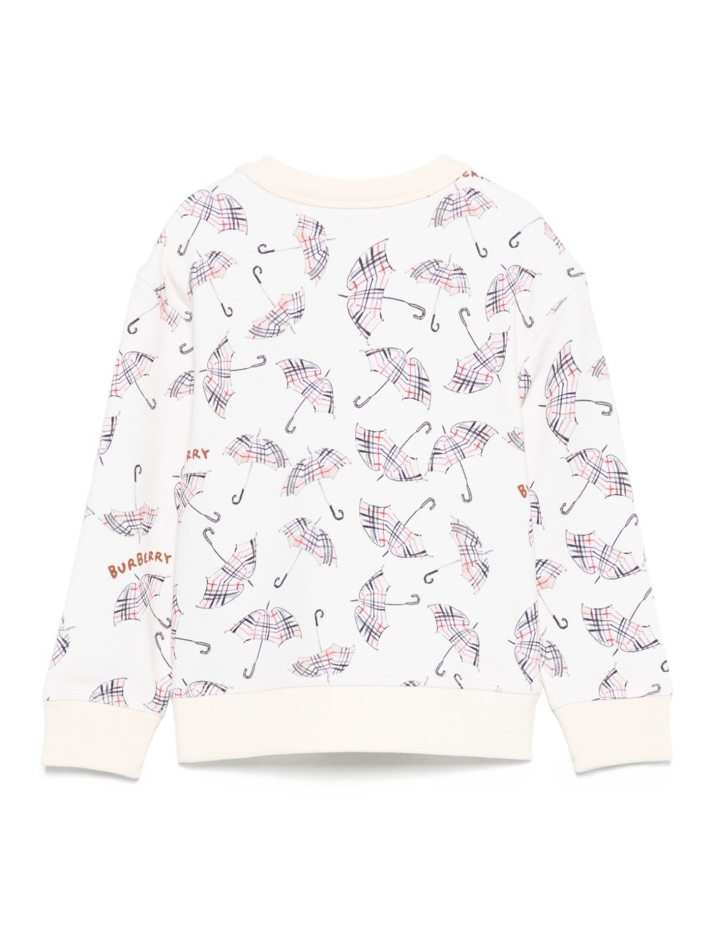 Felpa per bambino Burberry Kids bianco con stampa ombrello 8109044 B8769 BURBERRY KIDS