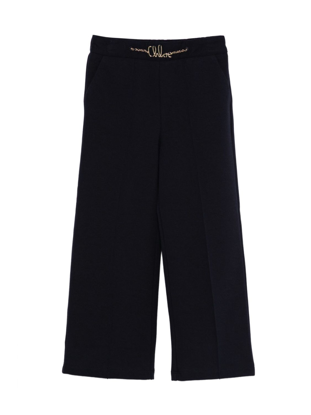 Pantaloni per bambina Chloé Kids blu con dettaglio a catena C20630 859 CHLOE' KIDS