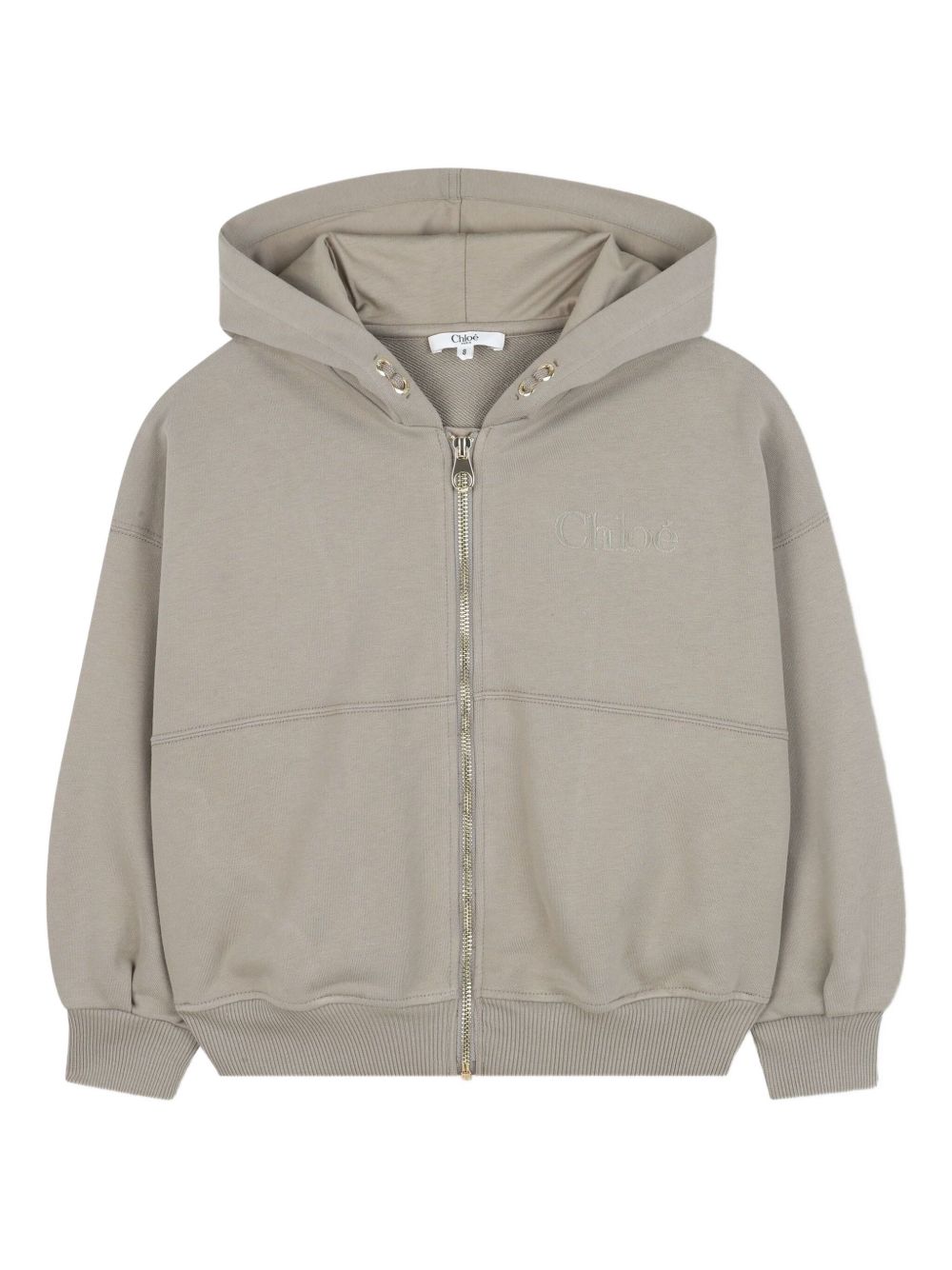 Felpa per bambina Chloé Kids grigia con zip e cappuccio C20637 63A CHLOE' KIDS
