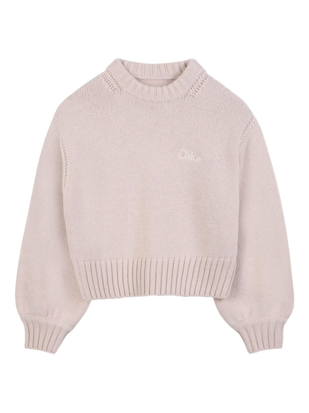 Maglione per bambina Chloé Kids beige crop C20644 257 CHLOE' KIDS