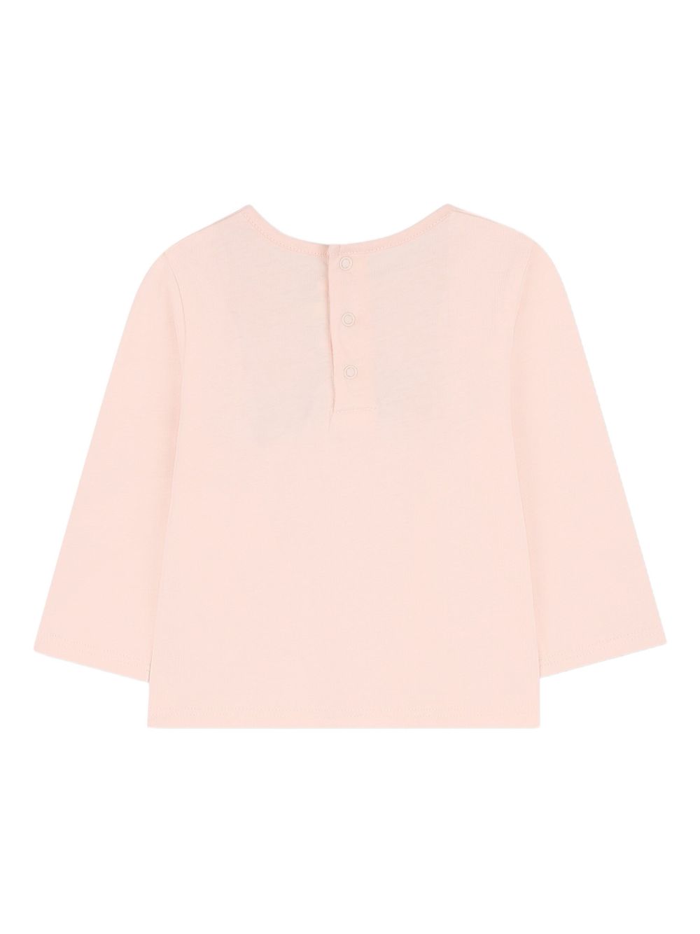 T-shirt per neonata Chloé Kids rosa a maniche lunghe con logo C20700 46J CHLOE' KIDS