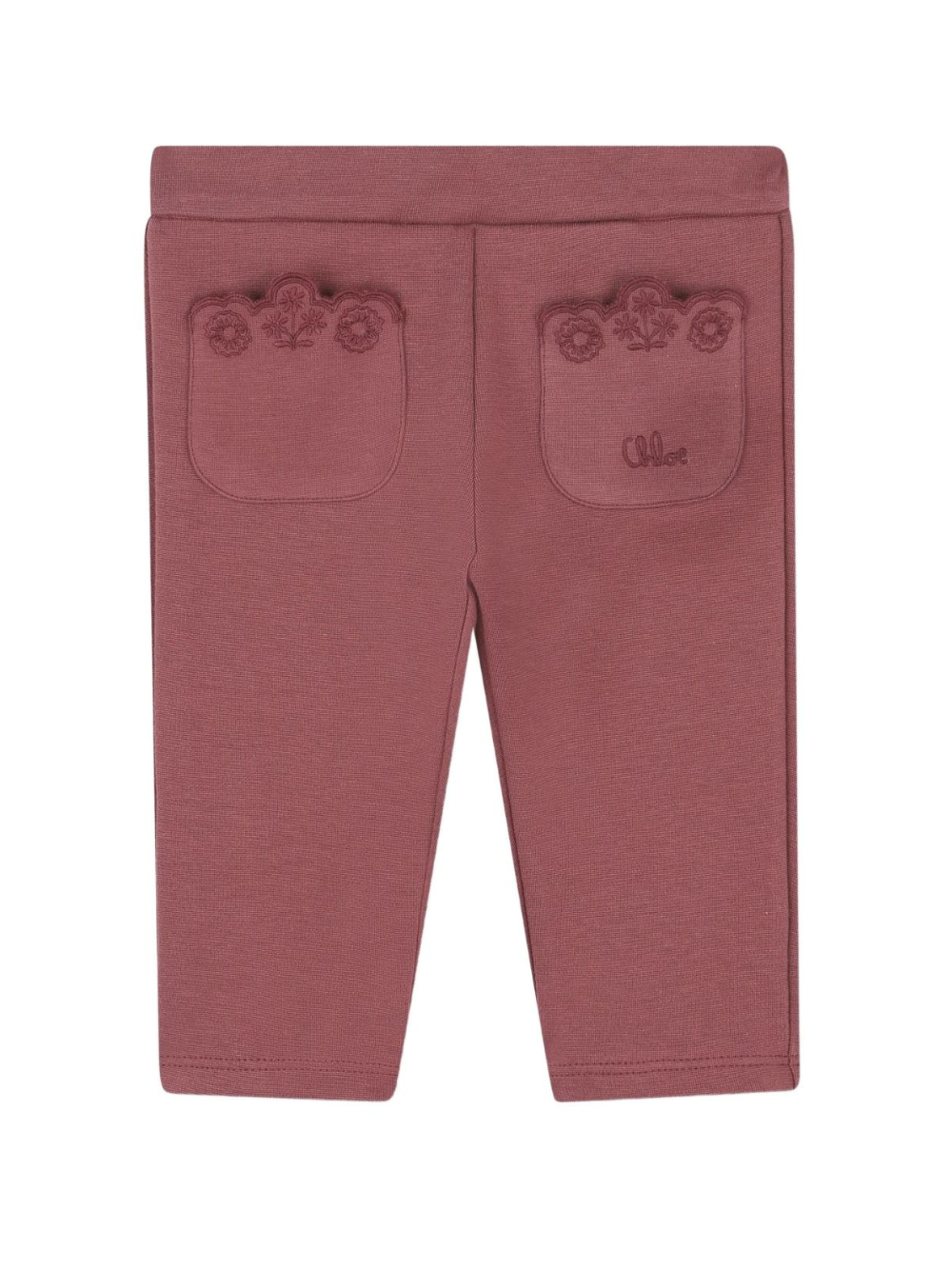 Leggings per neonata Chloé Kids rosa con ricamo sulle tasche C20707 47N CHLOE' KIDS