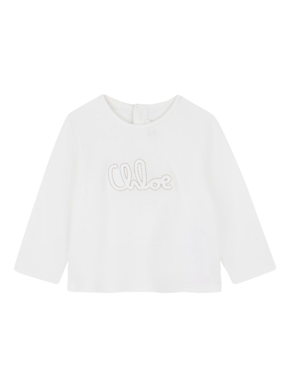 Set t-shirt e shorts per neonata Chloé Kids multicolore con logo ricamato C20719 N68 CHLOE' KIDS