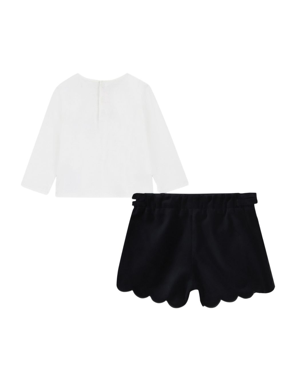 Set t-shirt e shorts per neonata Chloé Kids multicolore con logo ricamato C20719 N68 CHLOE' KIDS